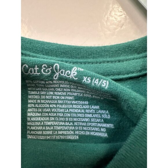 Cat & Jack Little Girls long sleeve graphic tee’s set of 2 size XS (4/5) NWT - Picture 6 of 7